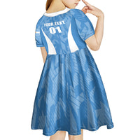 Personalized Argentina 2024 Kid Short Sleeve Dress Vamos La Albiceleste Campeon - Wonder Print Shop