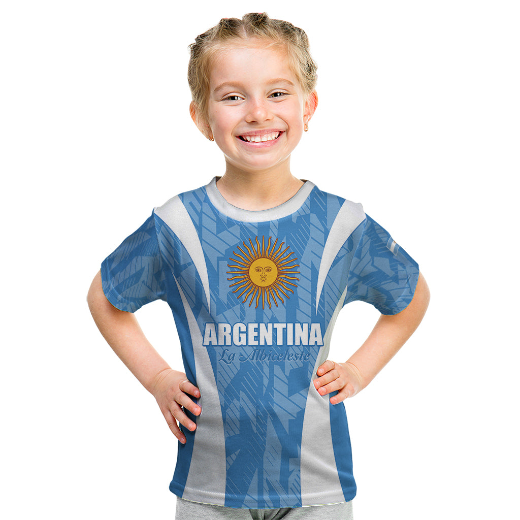 Personalized Argentina 2024 Kid T Shirt Vamos La Albiceleste Campeon