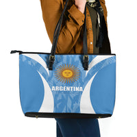 Argentina 2024 Leather Tote Bag Vamos La Albiceleste Campeon - Wonder Print Shop