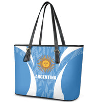 Argentina 2024 Leather Tote Bag Vamos La Albiceleste Campeon - Wonder Print Shop