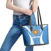 Argentina 2024 Leather Tote Bag Vamos La Albiceleste Campeon - Wonder Print Shop