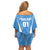 Personalized Argentina 2024 Off Shoulder Short Dress Vamos La Albiceleste Campeon