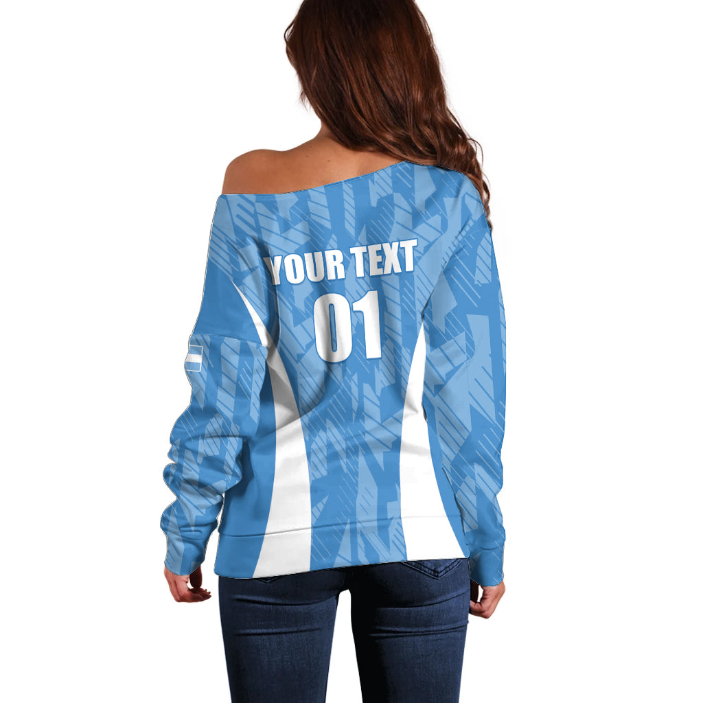 Personalized Argentina 2024 Off Shoulder Sweater Vamos La Albiceleste Campeon - Wonder Print Shop