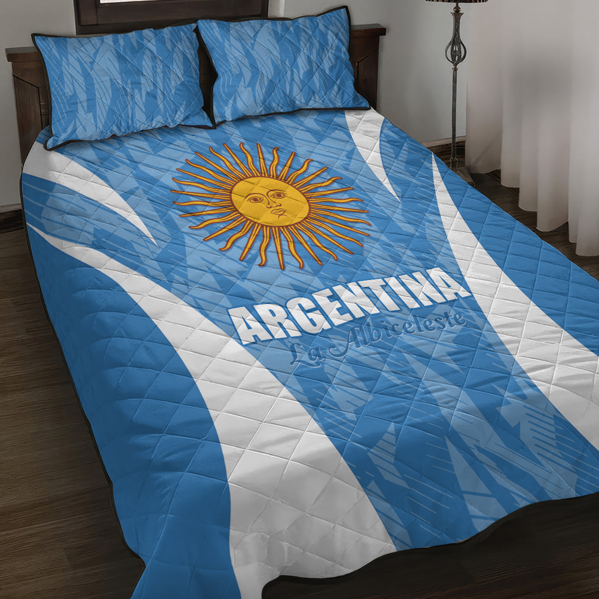 Argentina 2024 Quilt Bed Set Vamos La Albiceleste Campeon