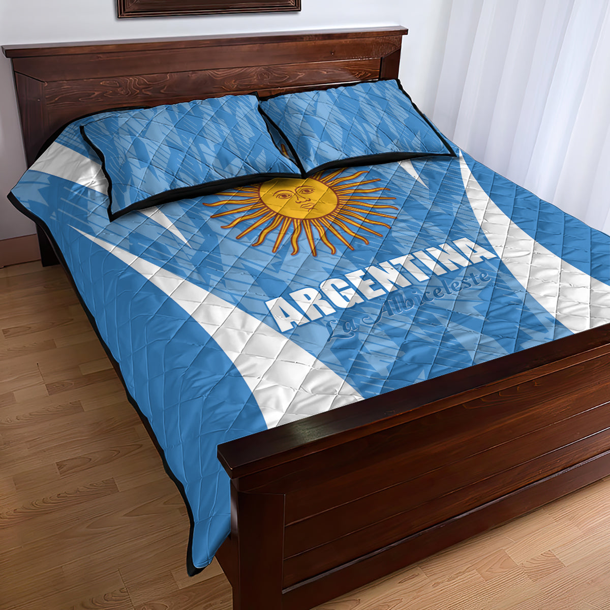 Argentina 2024 Quilt Bed Set Vamos La Albiceleste Campeon - Wonder Print Shop