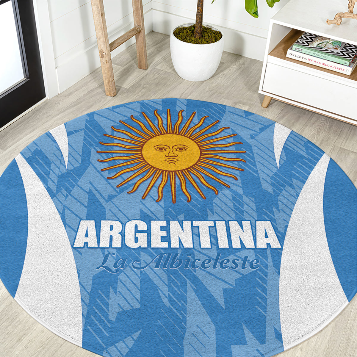 Argentina 2024 Round Carpet Vamos La Albiceleste Campeon