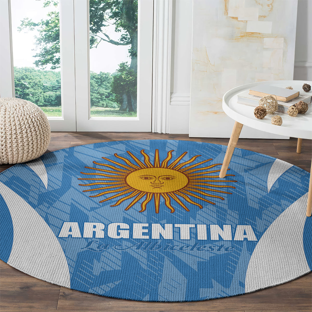 Argentina 2024 Round Carpet Vamos La Albiceleste Campeon