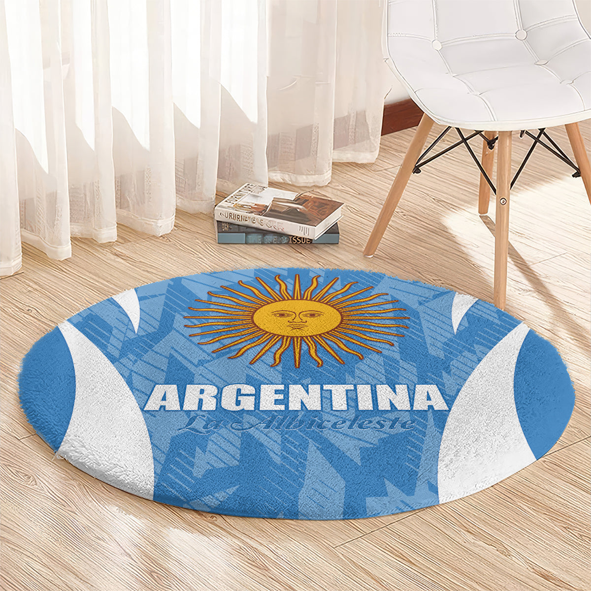 Argentina 2024 Round Carpet Vamos La Albiceleste Campeon