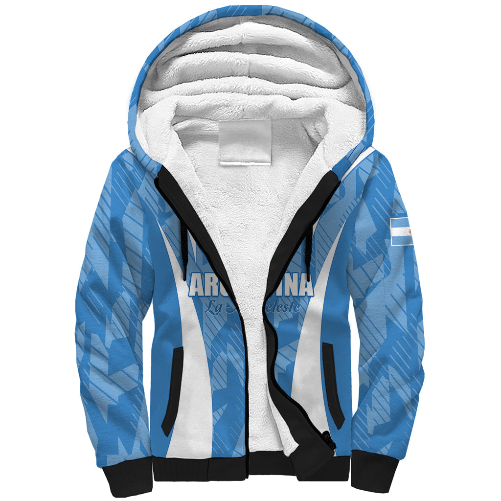 Personalized Argentina 2024 Sherpa Hoodie Vamos La Albiceleste Campeon - Wonder Print Shop