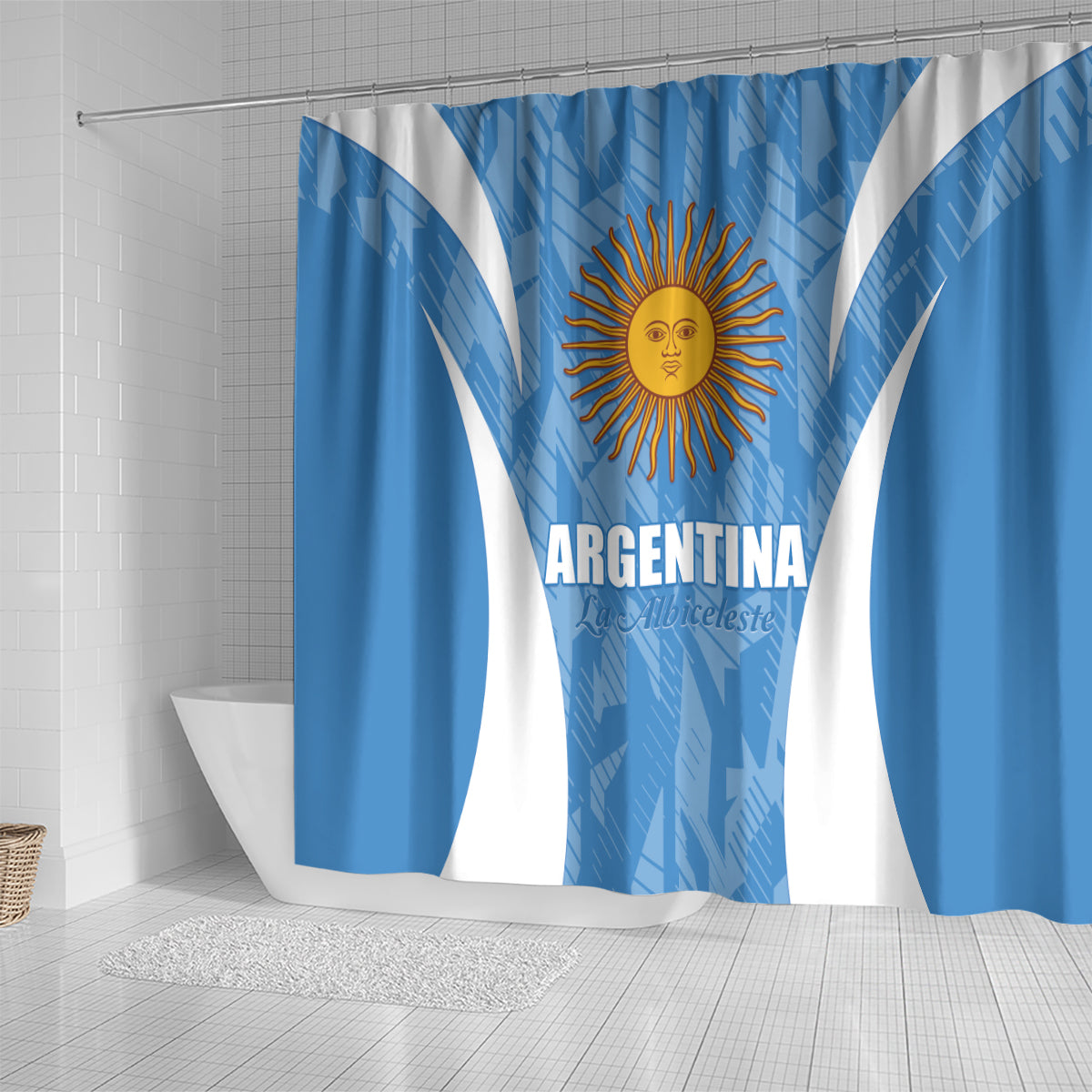 Argentina 2024 Shower Curtain Vamos La Albiceleste Campeon