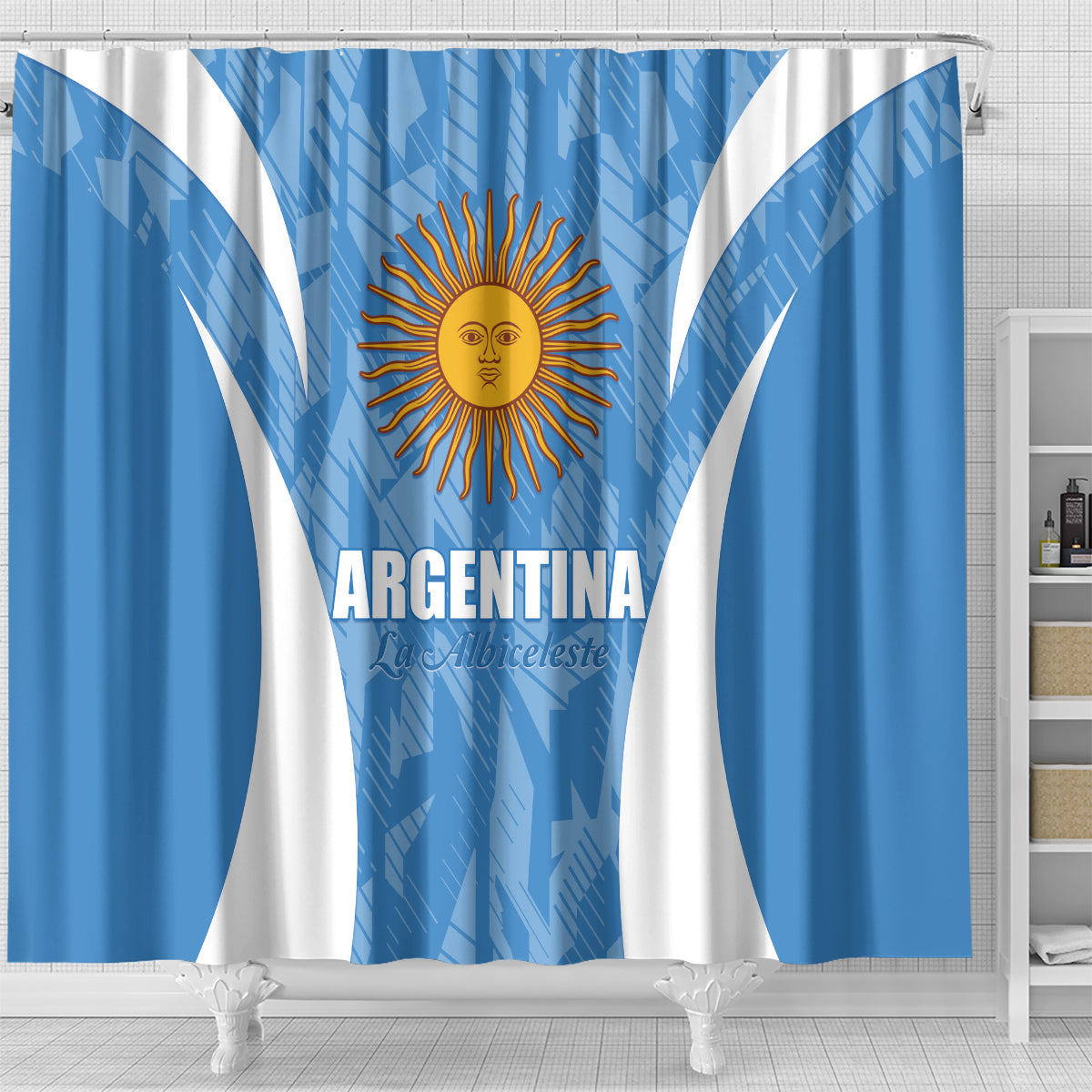 Argentina 2024 Shower Curtain Vamos La Albiceleste Campeon