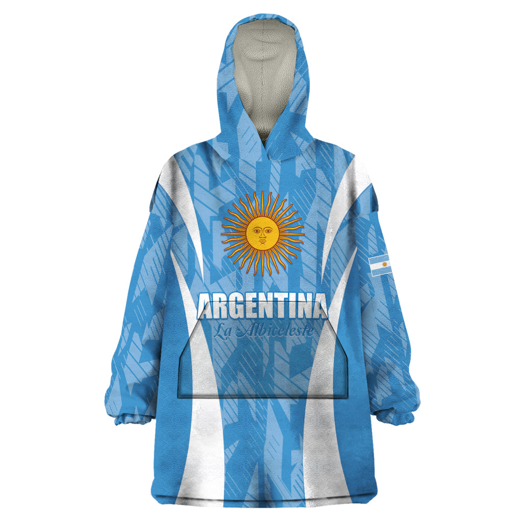 Personalized Argentina 2024 Wearable Blanket Hoodie Vamos La Albiceleste Campeon