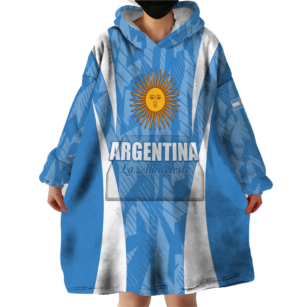 Personalized Argentina 2024 Wearable Blanket Hoodie Vamos La Albiceleste Campeon - Wonder Print Shop