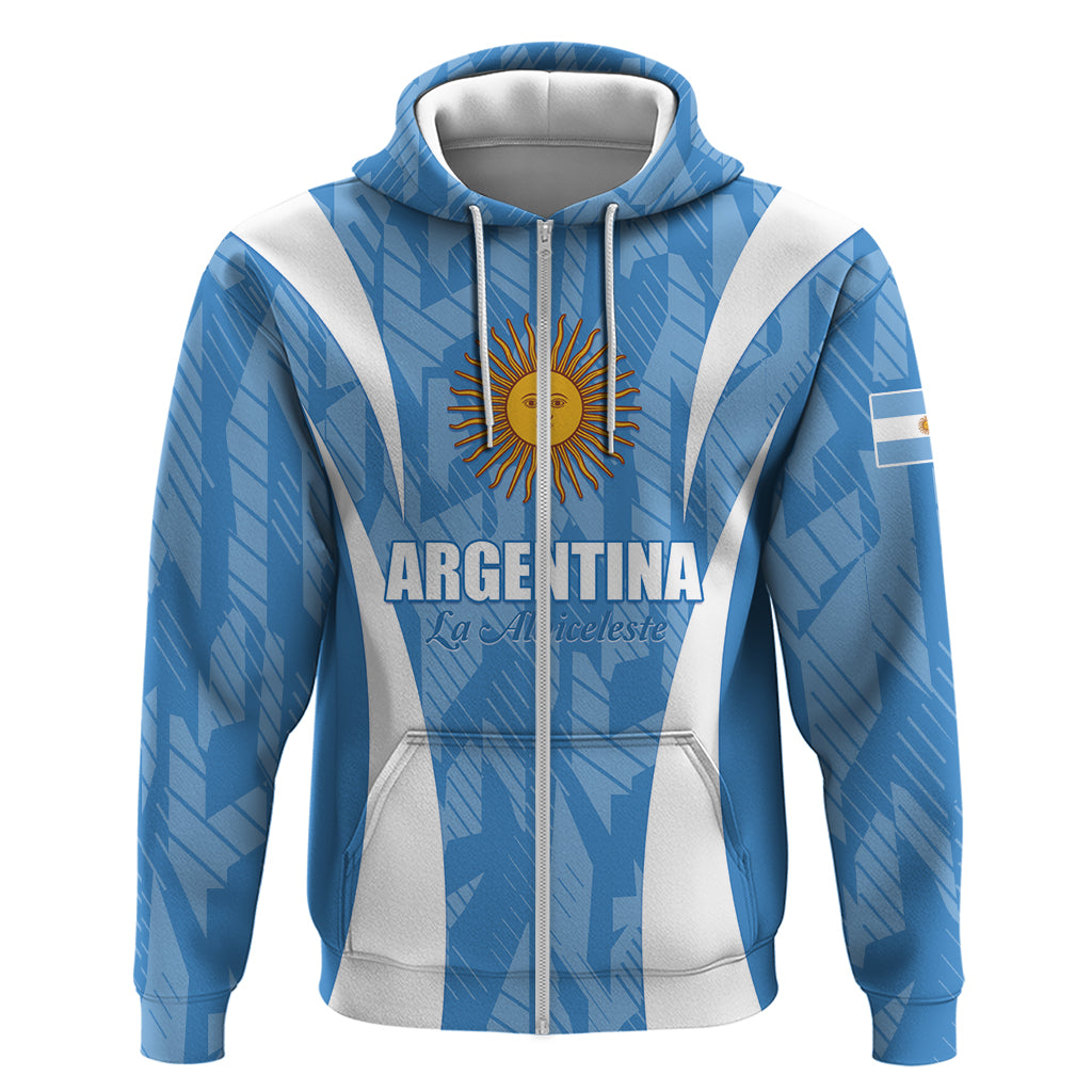 Personalized Argentina 2024 Zip Hoodie Vamos La Albiceleste Campeon - Wonder Print Shop