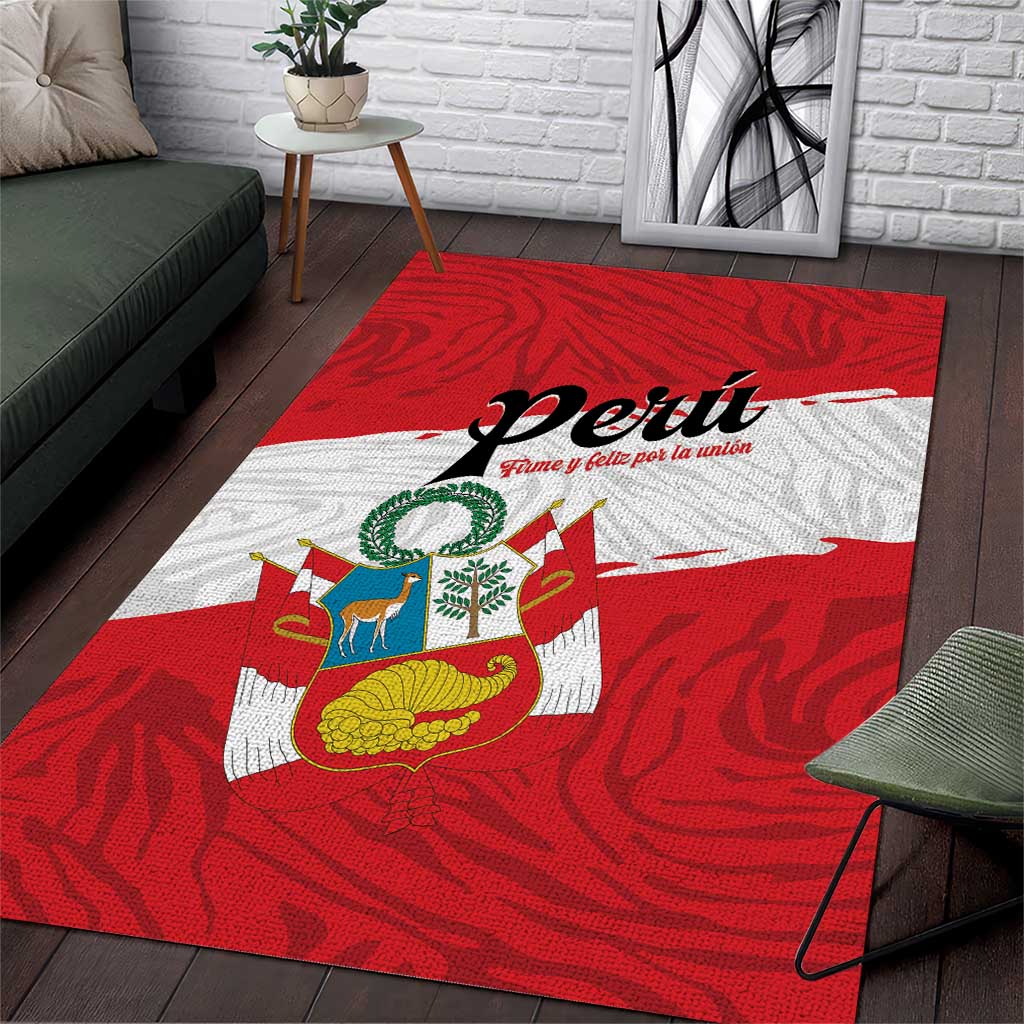 Peru Area Rug Piruw Ripuwlika Flag Stylized