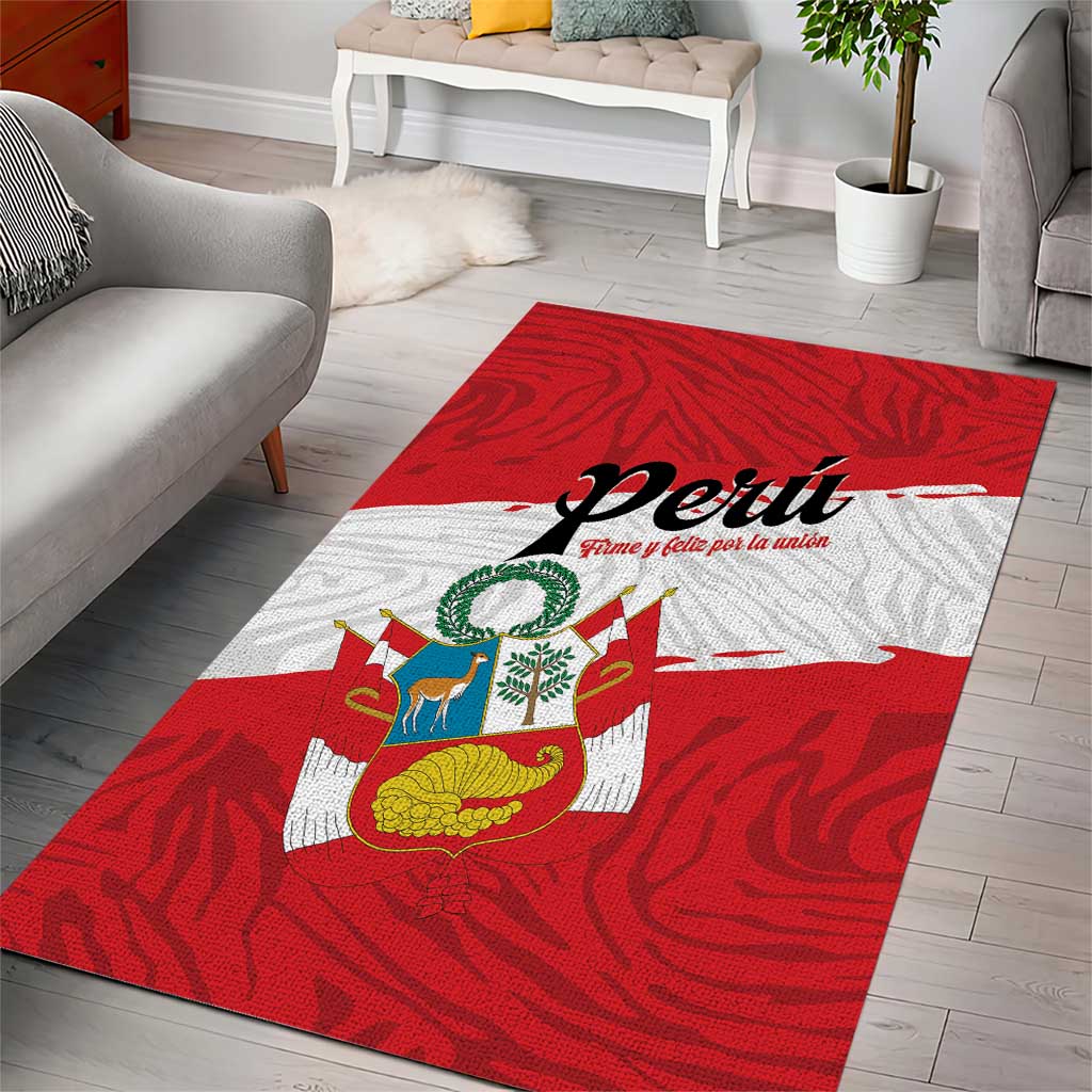 Peru Area Rug Piruw Ripuwlika Flag Stylized