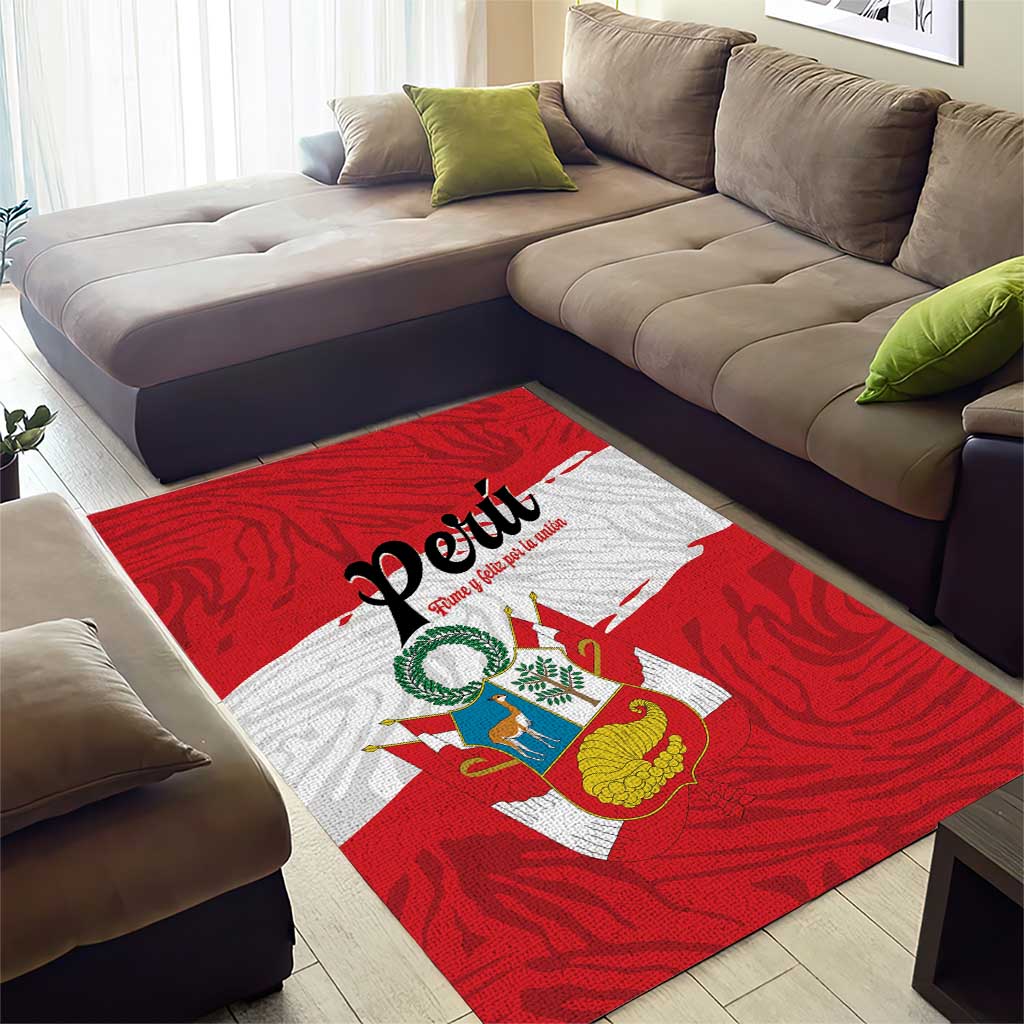 Peru Area Rug Piruw Ripuwlika Flag Stylized