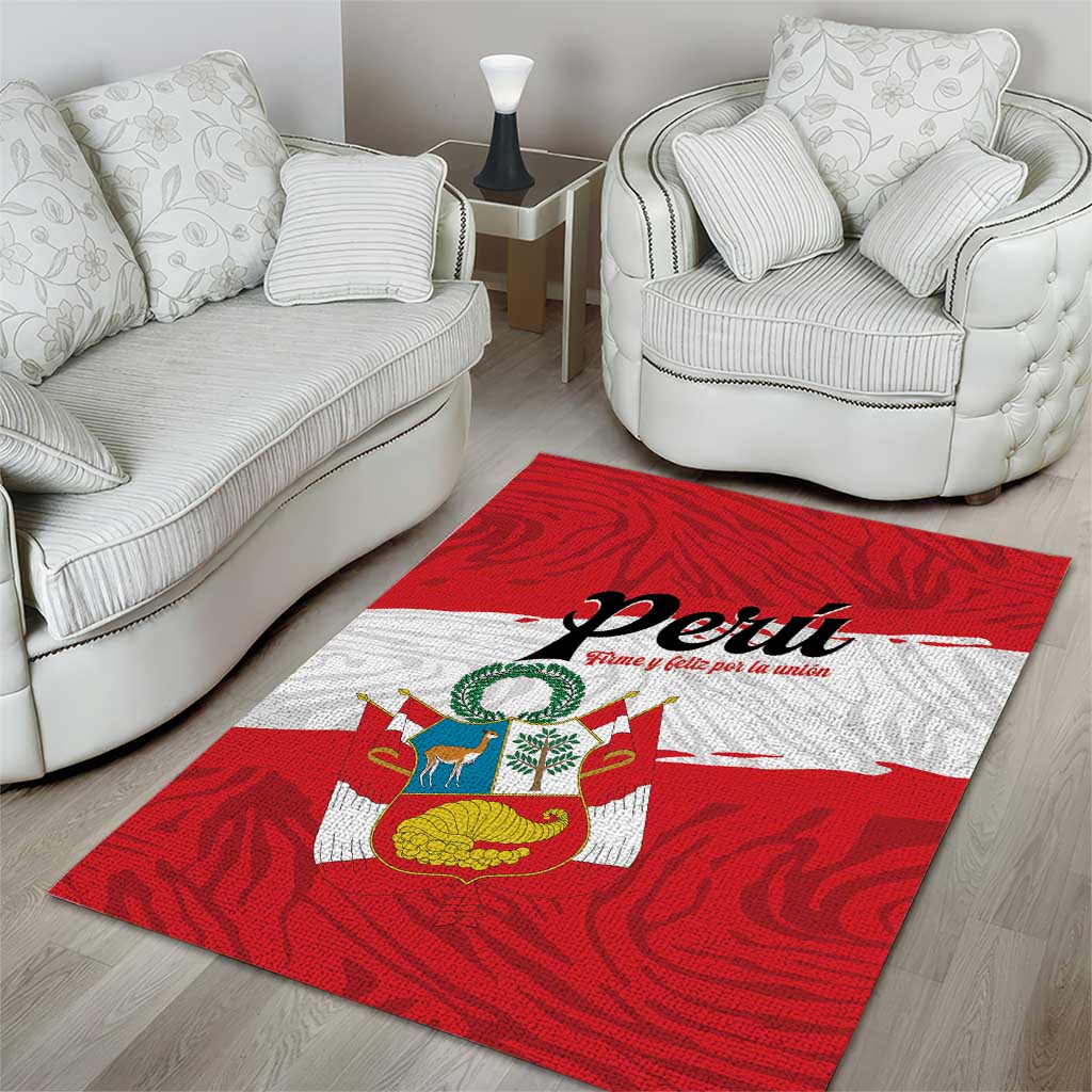 Peru Area Rug Piruw Ripuwlika Flag Stylized