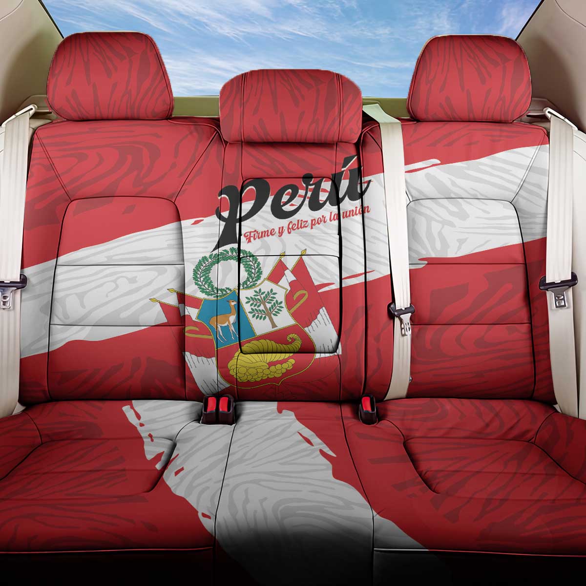 Peru Back Car Seat Cover Piruw Ripuwlika Flag Stylized