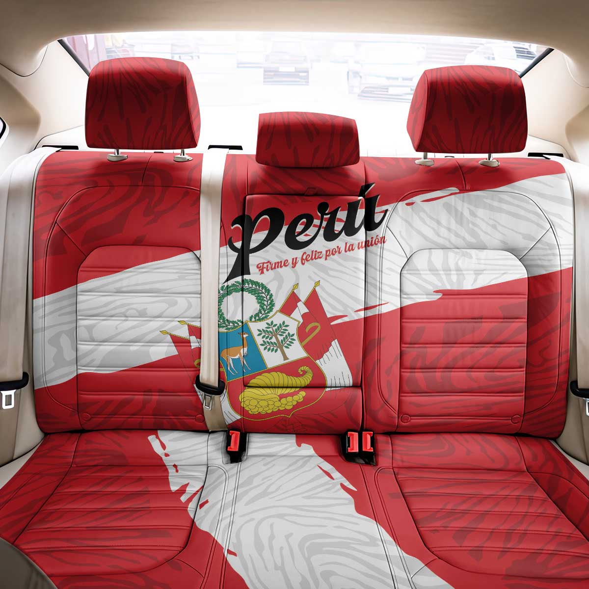 Peru Back Car Seat Cover Piruw Ripuwlika Flag Stylized
