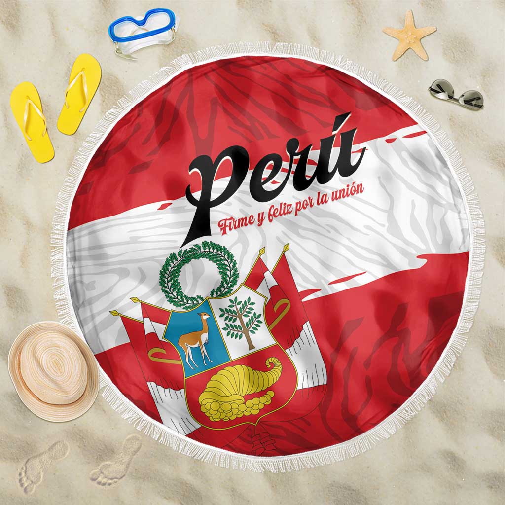 Peru Beach Blanket Piruw Ripuwlika Flag Stylized