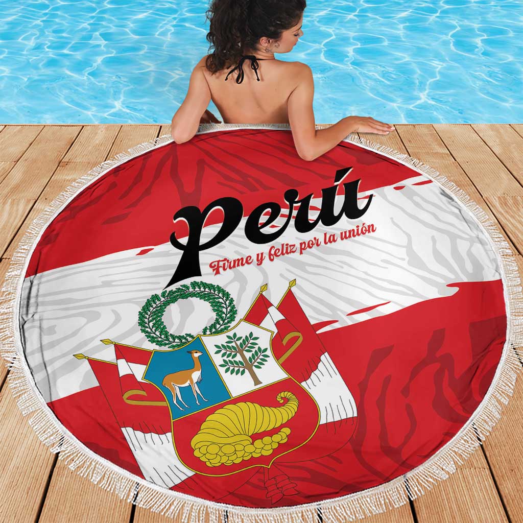 Peru Beach Blanket Piruw Ripuwlika Flag Stylized