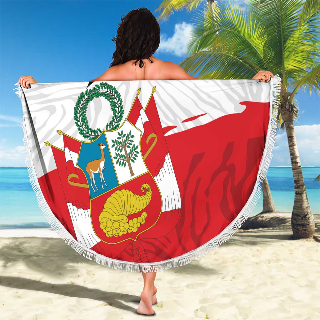 Peru Beach Blanket Piruw Ripuwlika Flag Stylized