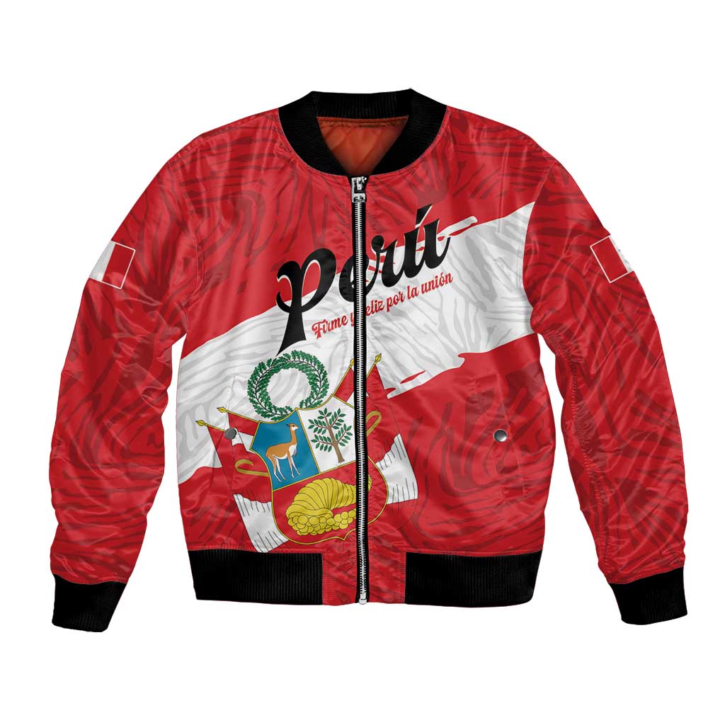 Personalized Peru Bomber Jacket Piruw Ripuwlika Flag Stylized