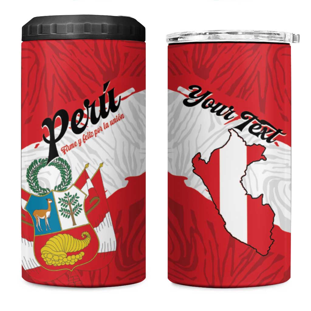 Personalized Peru 4 in 1 Can Cooler Tumbler Piruw Ripuwlika Flag Stylized