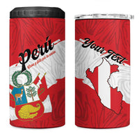 Personalized Peru 4 in 1 Can Cooler Tumbler Piruw Ripuwlika Flag Stylized