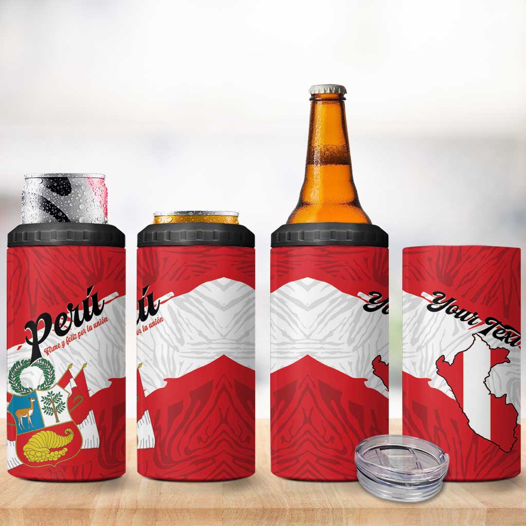 Personalized Peru 4 in 1 Can Cooler Tumbler Piruw Ripuwlika Flag Stylized