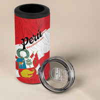 Personalized Peru 4 in 1 Can Cooler Tumbler Piruw Ripuwlika Flag Stylized