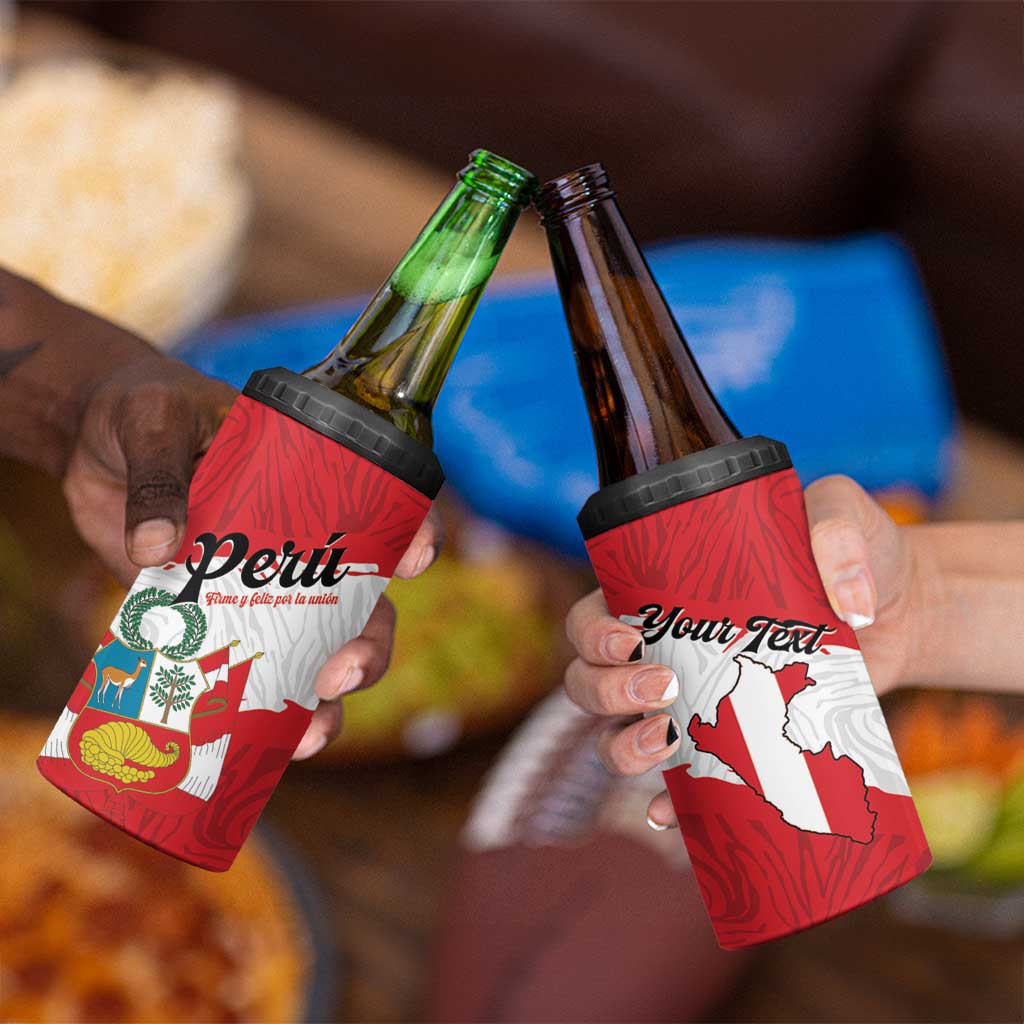 Personalized Peru 4 in 1 Can Cooler Tumbler Piruw Ripuwlika Flag Stylized