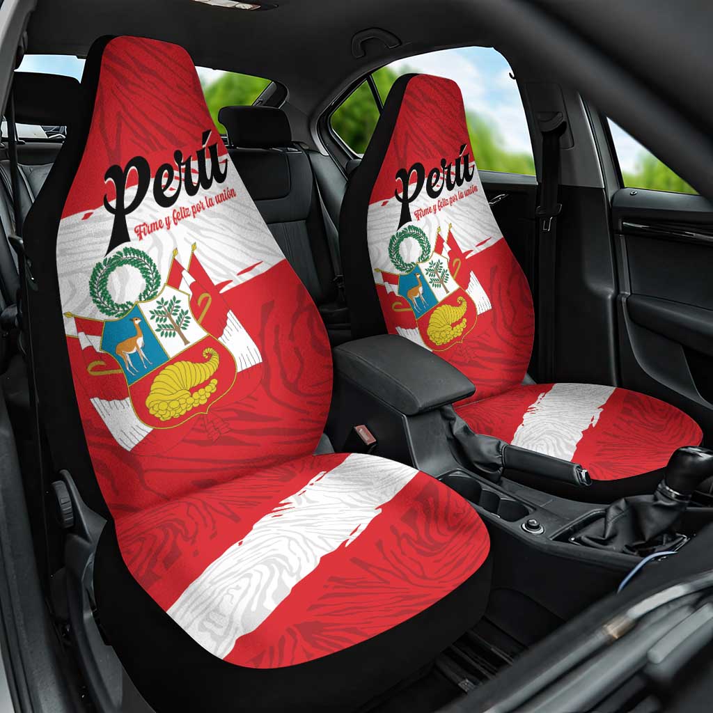 Peru Car Seat Cover Piruw Ripuwlika Flag Stylized