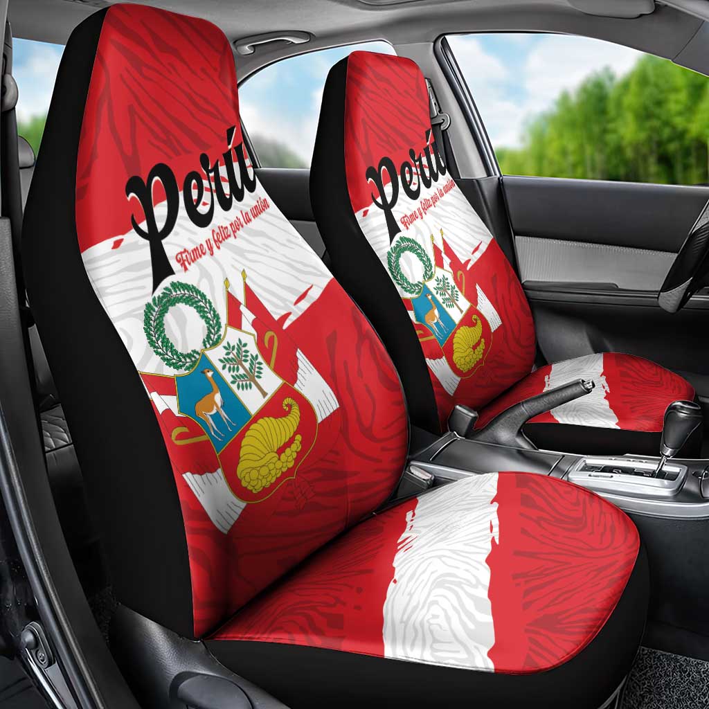Peru Car Seat Cover Piruw Ripuwlika Flag Stylized