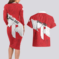 Personalized Peru Couples Matching Long Sleeve Bodycon Dress and Hawaiian Shirt Piruw Ripuwlika Flag Stylized