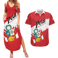 Personalized Peru Couples Matching Summer Maxi Dress and Hawaiian Shirt Piruw Ripuwlika Flag Stylized