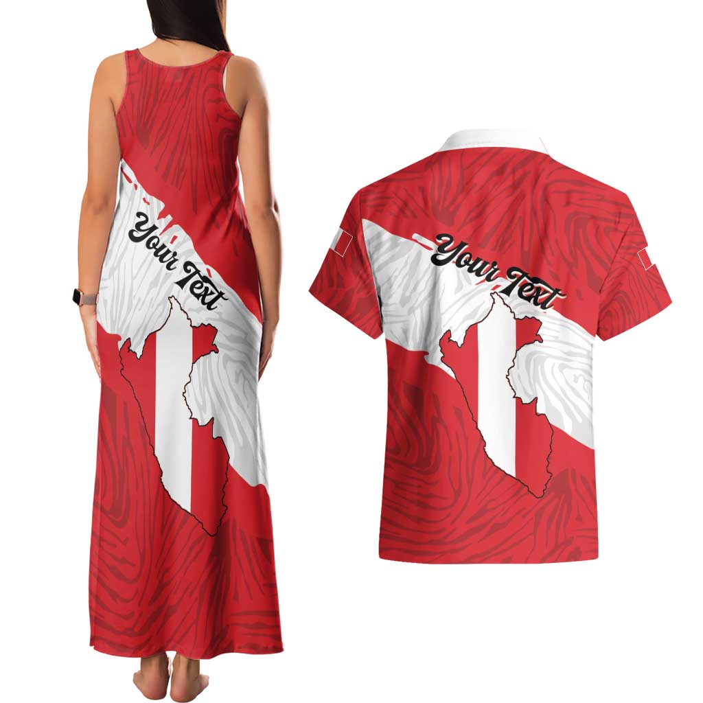 Personalized Peru Couples Matching Tank Maxi Dress and Hawaiian Shirt Piruw Ripuwlika Flag Stylized