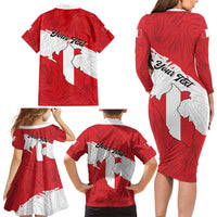 Personalized Peru Family Matching Long Sleeve Bodycon Dress and Hawaiian Shirt Piruw Ripuwlika Flag Stylized