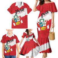 Personalized Peru Family Matching Mermaid Dress and Hawaiian Shirt Piruw Ripuwlika Flag Stylized