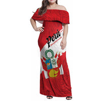 Personalized Peru Family Matching Off Shoulder Maxi Dress and Hawaiian Shirt Piruw Ripuwlika Flag Stylized