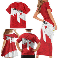 Personalized Peru Family Matching Short Sleeve Bodycon Dress and Hawaiian Shirt Piruw Ripuwlika Flag Stylized