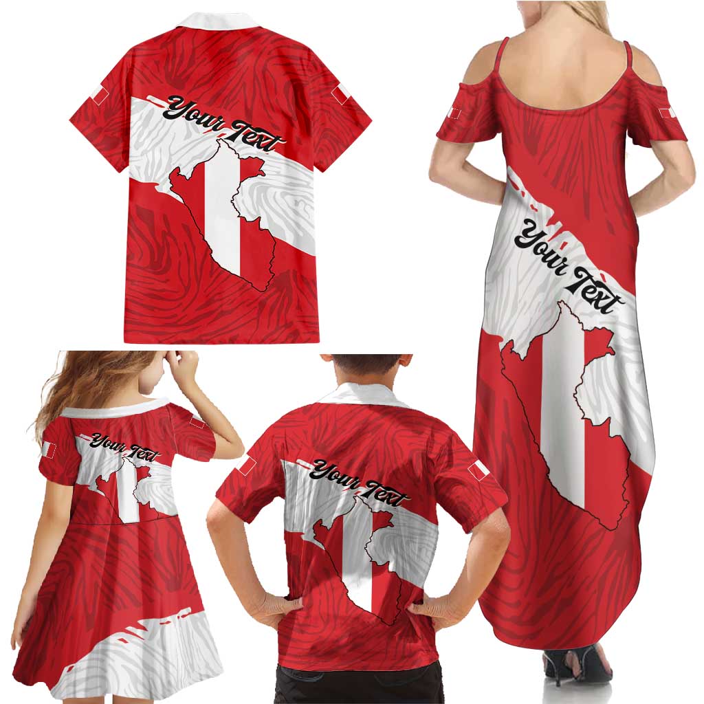 Personalized Peru Family Matching Summer Maxi Dress and Hawaiian Shirt Piruw Ripuwlika Flag Stylized