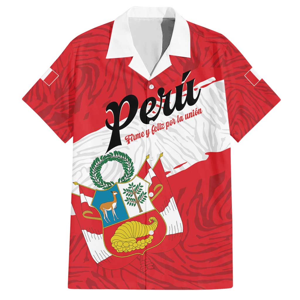 Personalized Peru Hawaiian Shirt Piruw Ripuwlika Flag Stylized