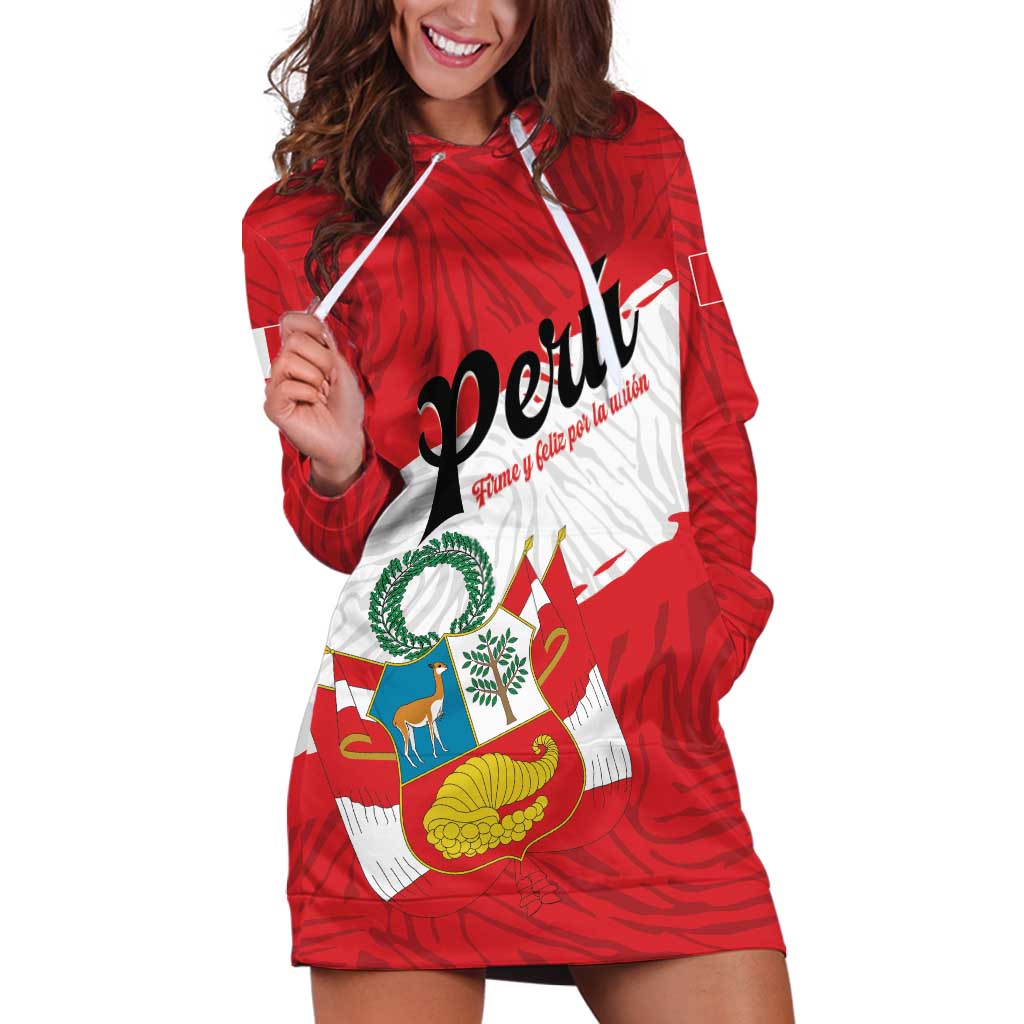 Personalized Peru Hoodie Dress Piruw Ripuwlika Flag Stylized