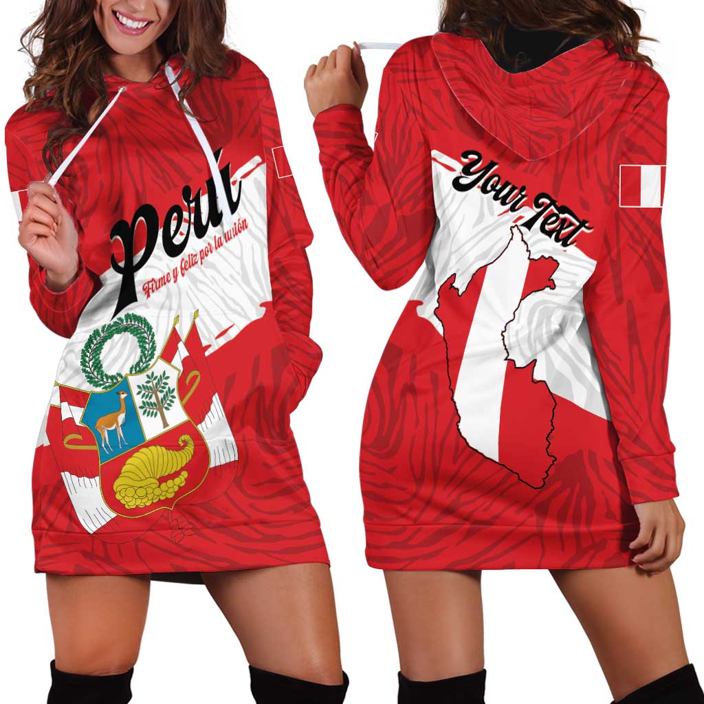 Personalized Peru Hoodie Dress Piruw Ripuwlika Flag Stylized
