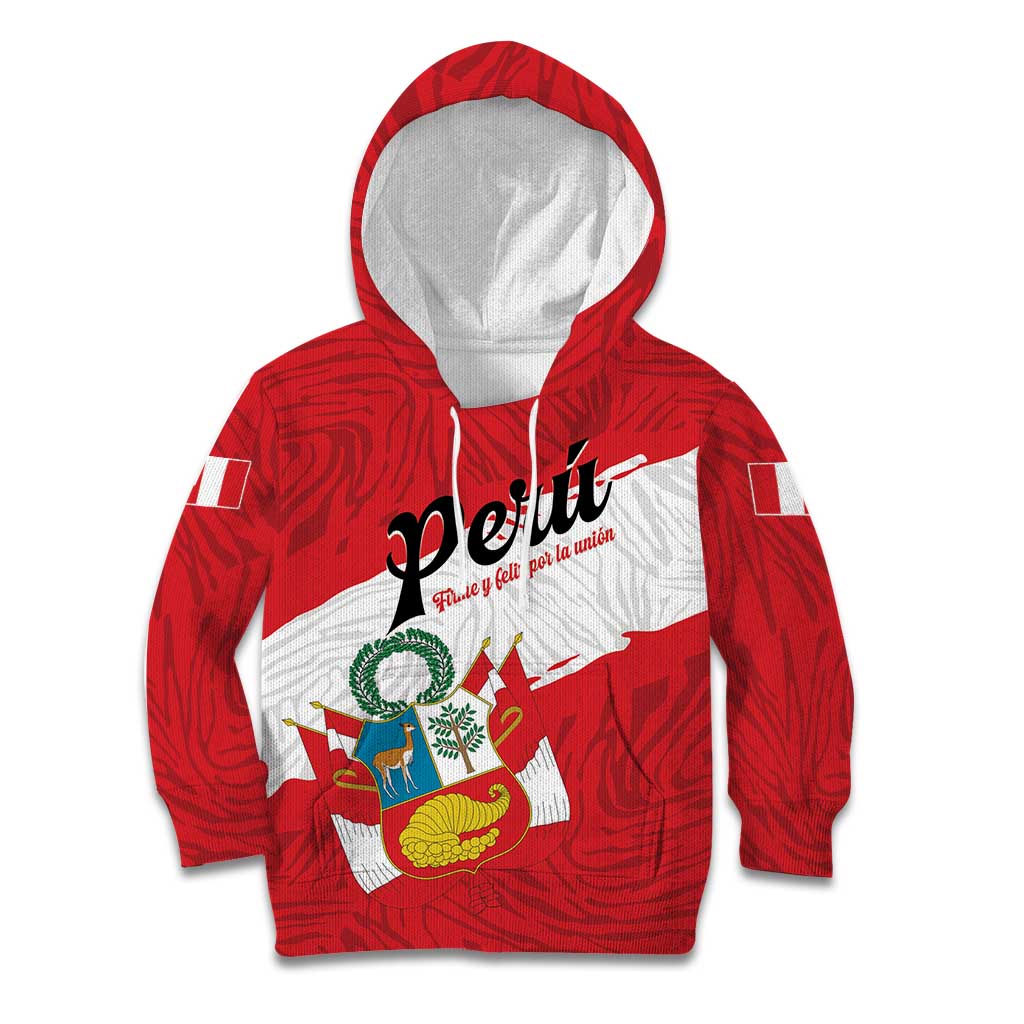 Personalized Peru Kid Hoodie Piruw Ripuwlika Flag Stylized