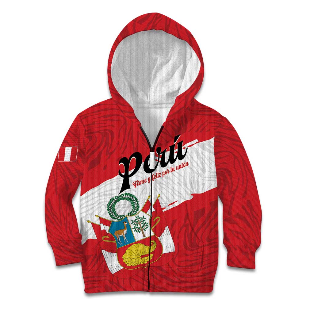 Personalized Peru Kid Hoodie Piruw Ripuwlika Flag Stylized