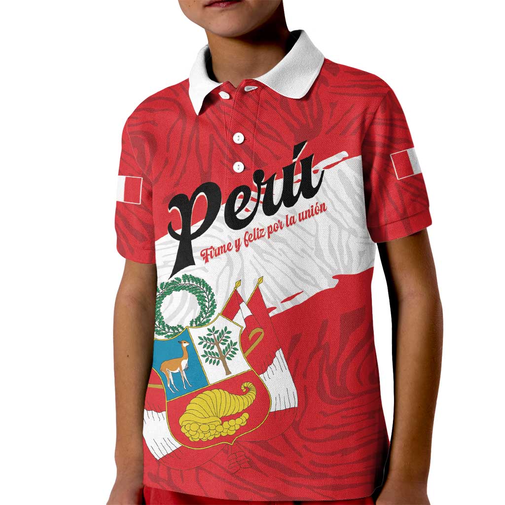 Personalized Peru Kid Polo Shirt Piruw Ripuwlika Flag Stylized