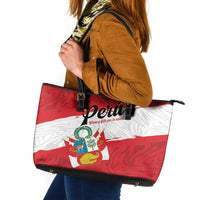 Peru Leather Tote Bag Piruw Ripuwlika Flag Stylized